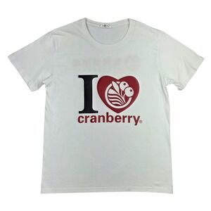 Jin‎ Xi Die I Heart Cranberry Graphic T-Shirt White XL Chinese Text Tee